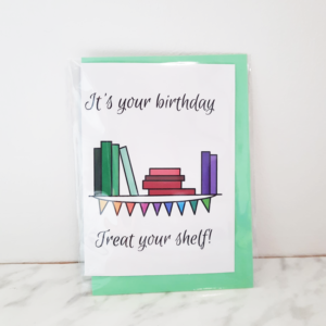 kaart verjaardag bookshelf
